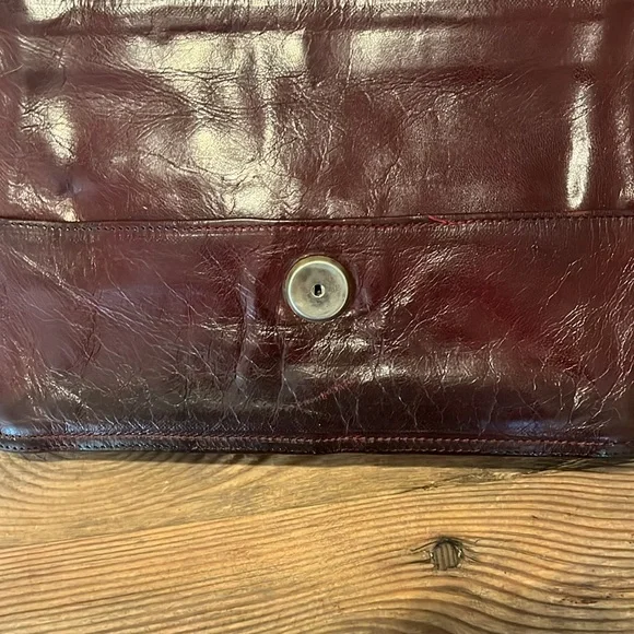 Bottega Veneta Rare Vintage Burgandy Envelope Leather Clutch - Picture 3 of 13